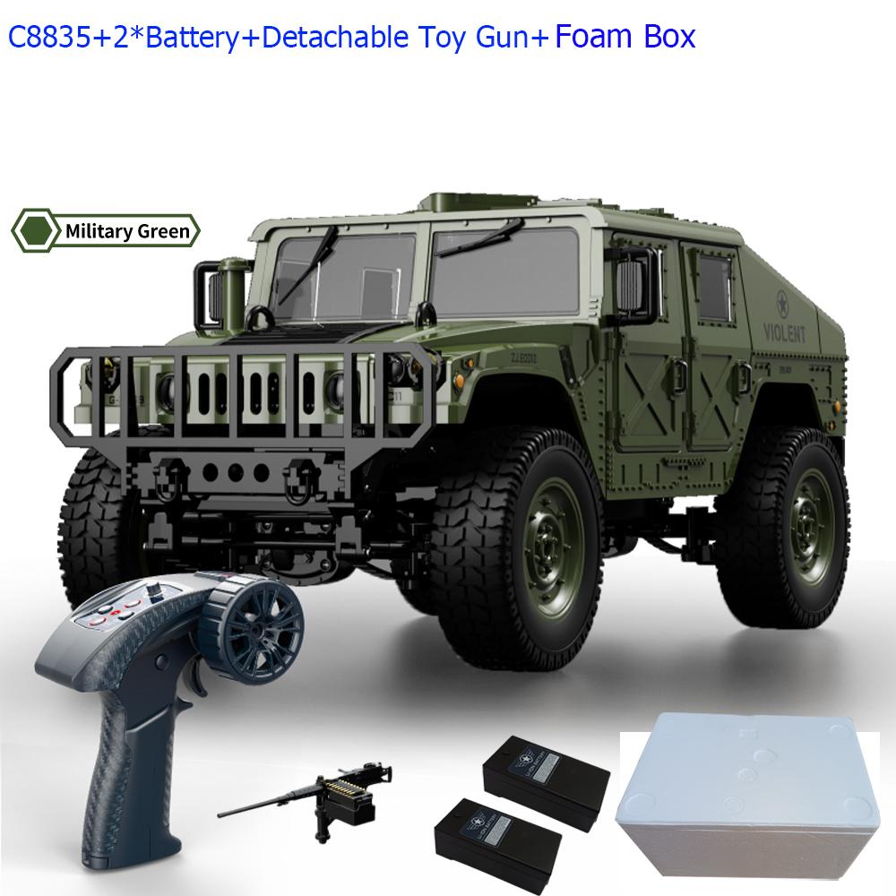 C8835 1:14 RC Car 2.4G Remote Control Car 4WD Off-road Climbing Simulation All-terrain RC Crawler Military Jeep JJRC RC Toys