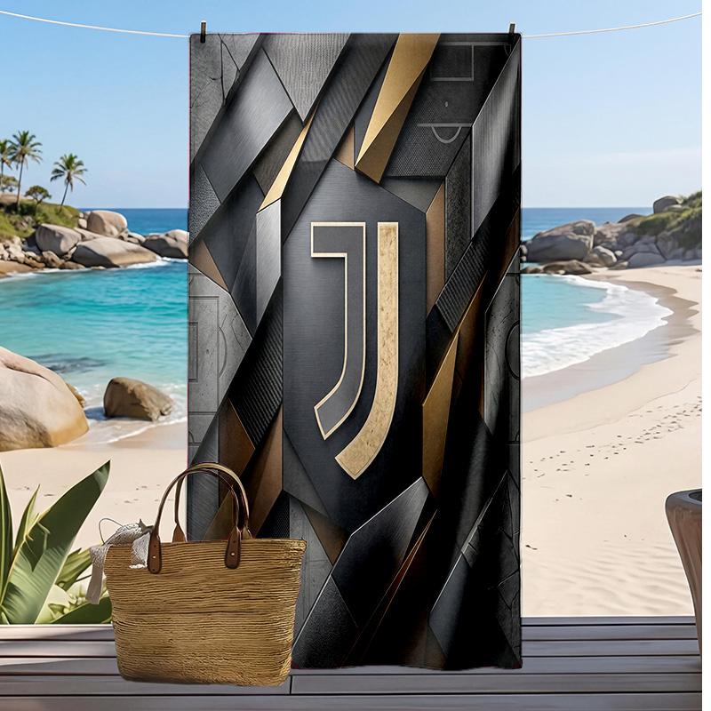Juventus FC Printed Beach Towel Quick Dry Soft TowelPortable Large Rectangular Beach Blanket for Travel Swimming Pool