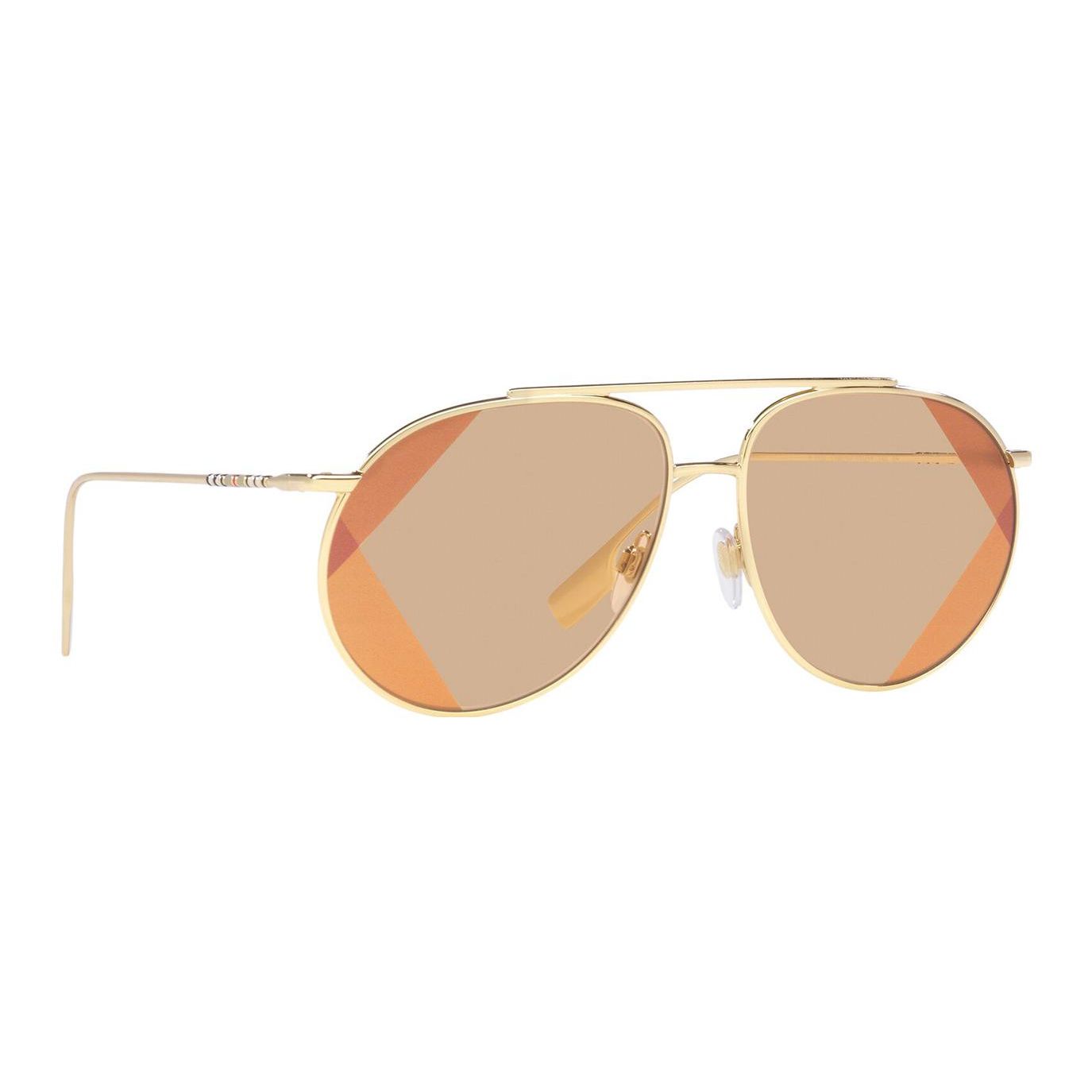 

Burberry Line Decoration Metal Pilot Sunglasses Women sunglasses Gold BE3138110993 Eyeglass Case+Box (White/Brown Edition Random)