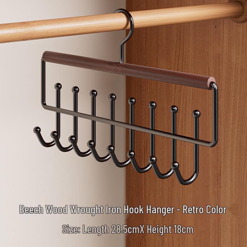 

Multifunctional Solid Wood Hook Hanger for Underwear, Vests, and Clothes Storage
