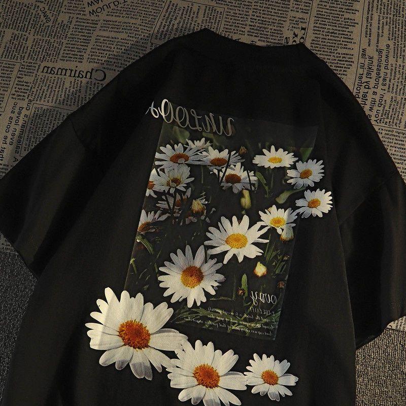 

Fashion Brand Short Sleeve Summer Stylish Pure Cotton Ins T-Shirt 3515 * Black (pure cotton) 3XL