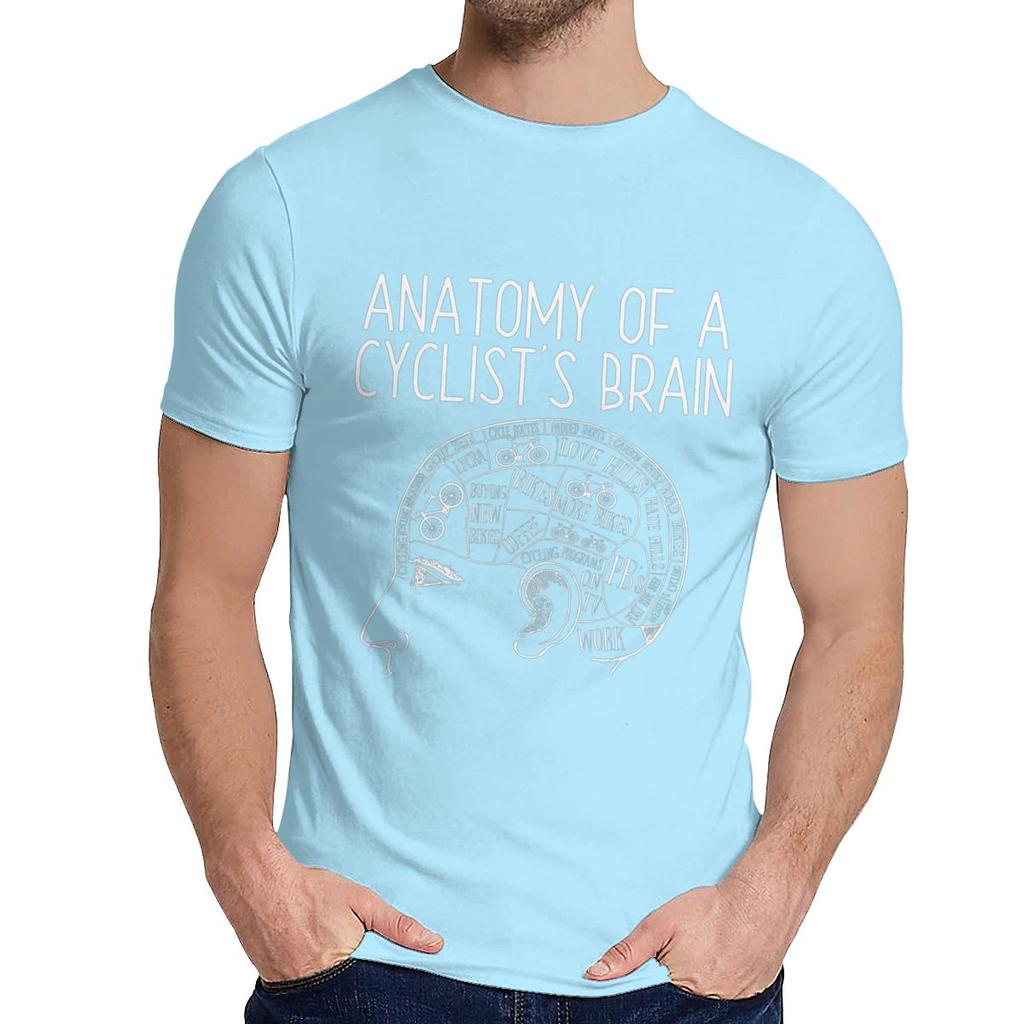 Summer Man T Shirt Cycling Funny Design Anatomy Of A Cyclists Brain Natural Cotton Graphic O