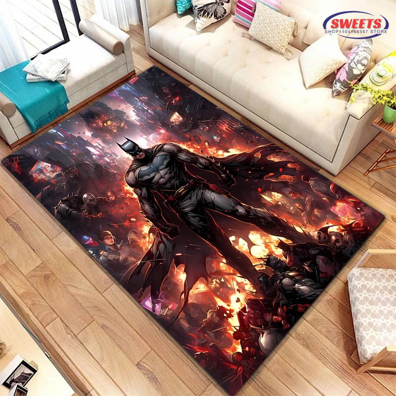 Koberec s motivem Batmana DC č. 5 Nové vydání!Protiskluzová Zvuková Izolace, Koberec do Obývacího Pokoje, Dětské Ložnice, Kancelářských Prostor, Odolná Rohož