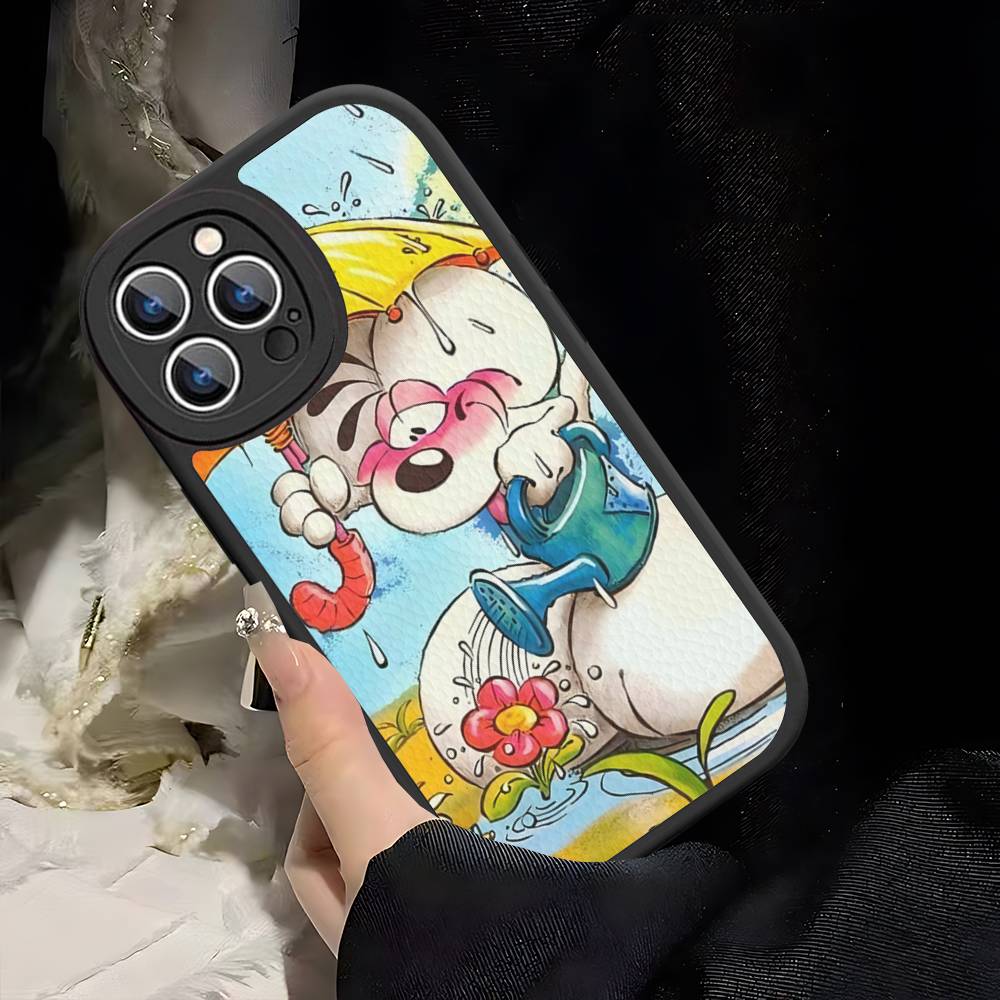 Cartoon D-Diddl Phone Case For IPhone 16 15 14 13 12 11 Pro Max Plus Leather Shockproof Cover