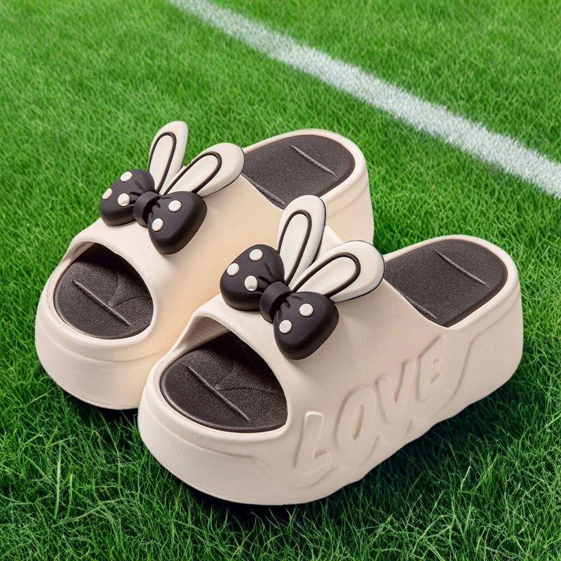 

Women s One Word Slippers 2025 Summer Outdoor Platform Fashion Bow-knot Flats Indoor Non Slip Comfortable Slip on Cold Slippers 40-41