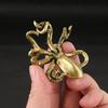 Retro Octopus Figurines Miniatures Solid Brass Sea Animal Statue Tea Pet Desk Ornament Lucky Home Decorations Accessories Crafts