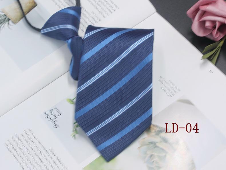 Gravata masculina com zíper para negócios, 8 cm, listras vermelhas e pretas