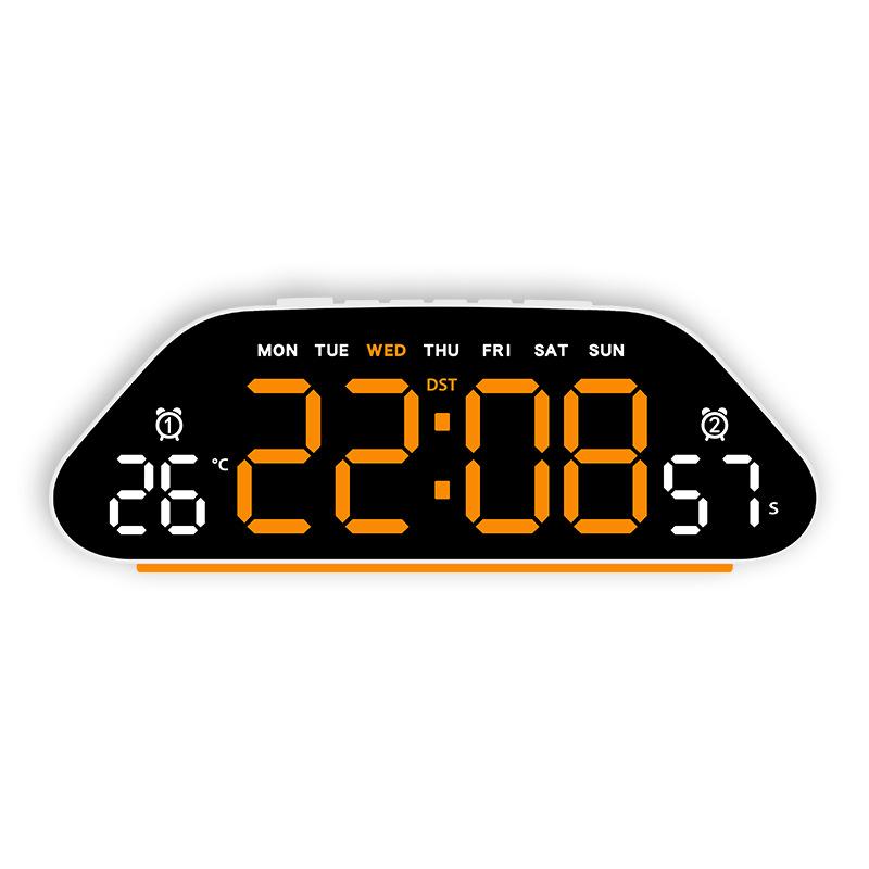 Simple LED Electronic Alarm Clock Silent Living Room Wall Clock Multi-function Temperature and Humidity Display Large Screen Digital Clock 1110