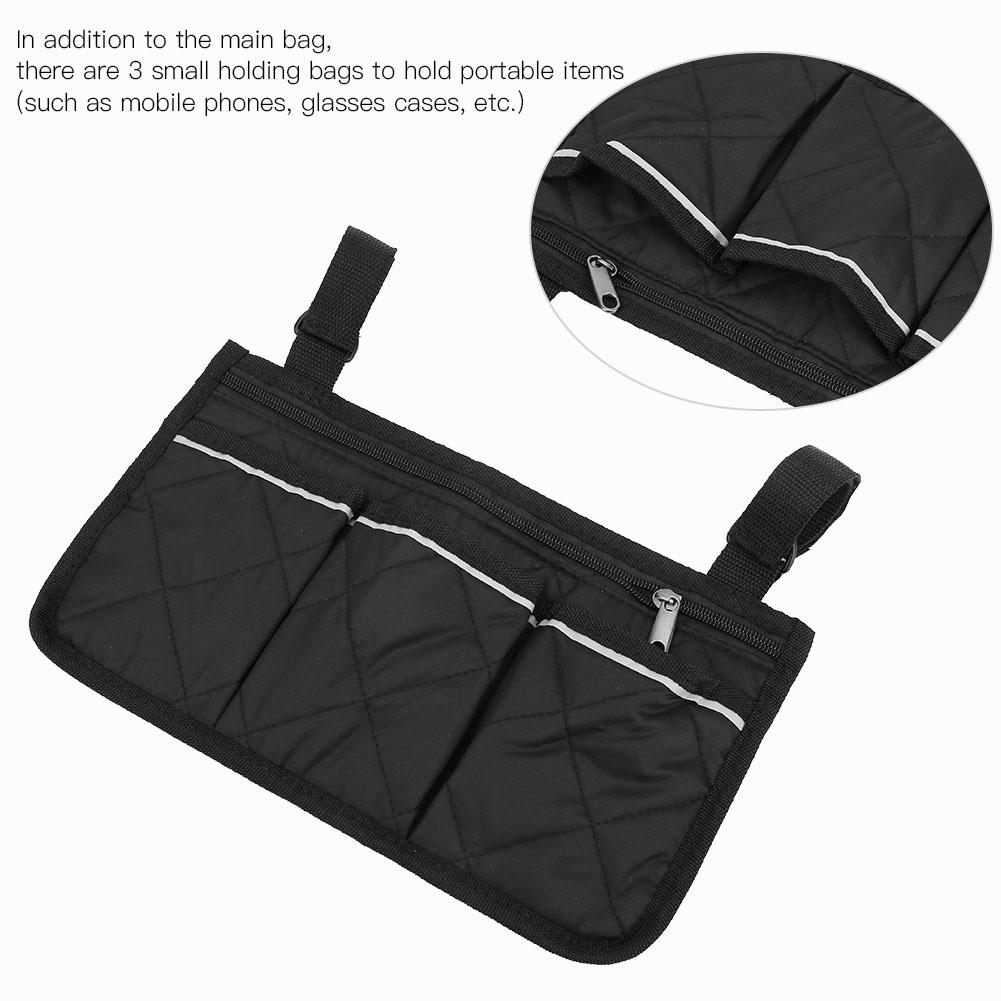 Tragbares Seitengeländer Mehrfachtaschen Aufbewahrungstasche Beutel mit Reflexstreifen(schwarz )