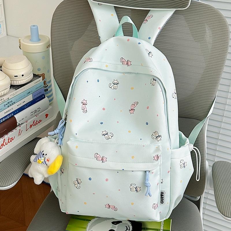 Schoolbag Small Fresh Sweet Soft Girl Backpack Large Capacity Lightweight Weight Casual Backpack Cartoon Cute Schoolbag Schoolgirl