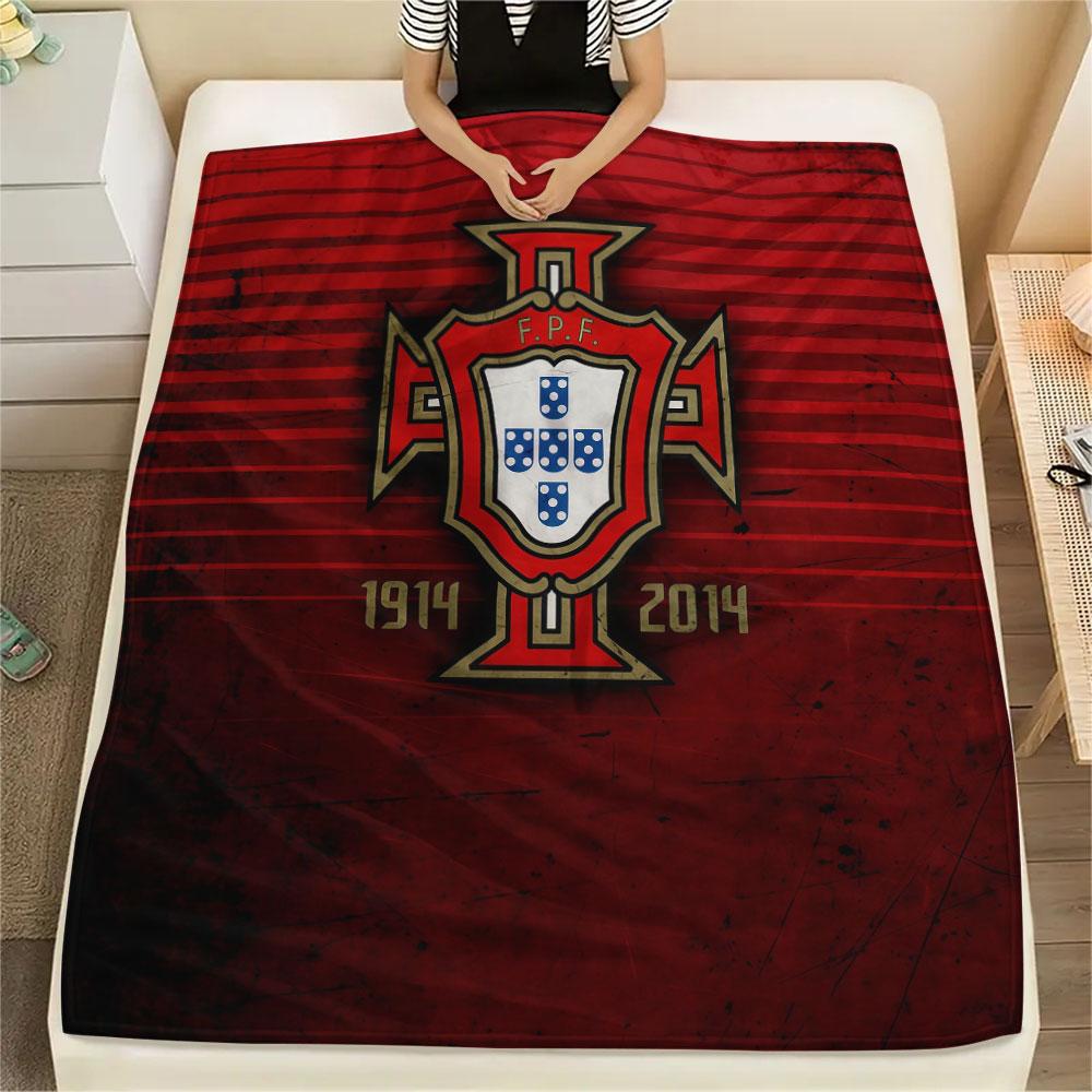 1PC Portugal National Football Team Patterned Flannel Blanket Suitable For All Seasons for Home Decor Warmth and Comfort Gifts Holiday Present