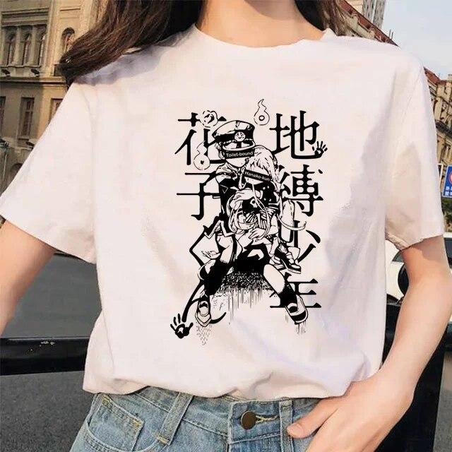 Toilet-Bound Hanako-kun Print T-Shirts Damen Harajuku Ullzang Mode T-Shirt 90er Grafik Lustiges Unisex T-Shirt Sommer Top Tee FeUnisex