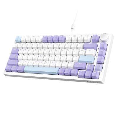 AK820 Wired Mechanical Keyboard Sea Salt Axis Metal Knob 82 Keys Hot Swap Compatible Ghost Prevention RGB Backlight Gasket Structure TT 5 Layer