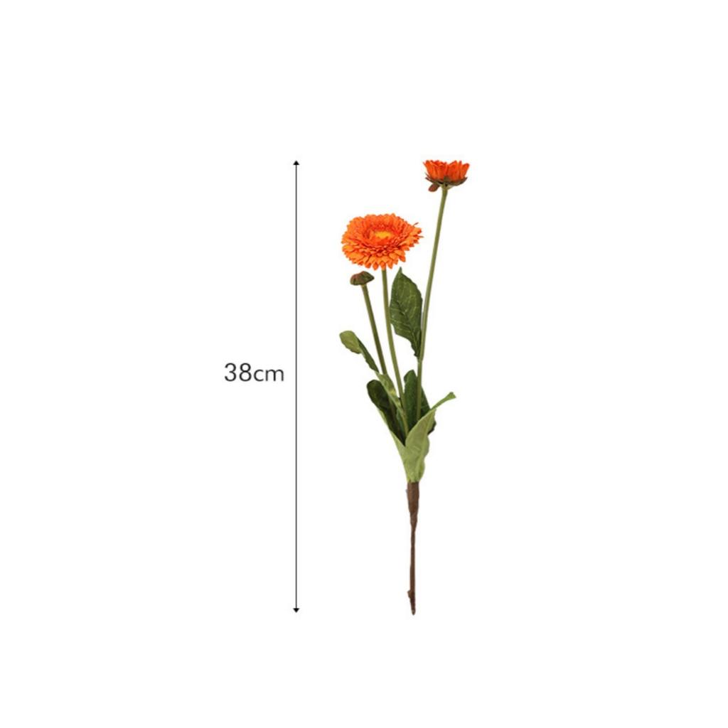 Yapay Papatya Çiçeği 3 Başlı Kadife Çiçeği Sahte Krizantem Çiçeği Düğün Partisi Ev Masa Dekorasyonu için 38cm Uzun Dal