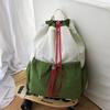 Schoolbag New Casual Backpack Drawstring Beam Contrasting Color Versatile Large Capacity Outdoor Mountaineering Hiking Backpack