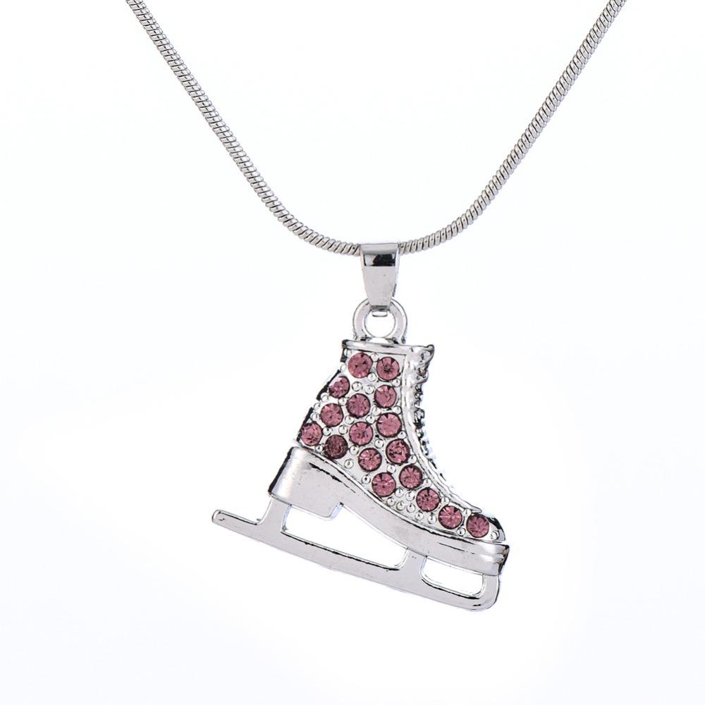 Snake Chain Ice Skate Pendant Sliver Color Figure Skating Pendant Teens Girl