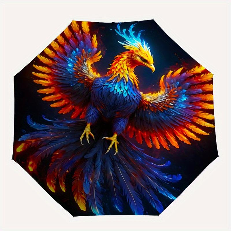 1pc Colorful Bird Durable Cartoon Folding Umbrella,Compact Umbrella for Men and Women, Suitable for Travel or Daily Use.A002