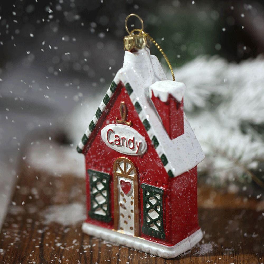 Multicolor Christmas Hanging Pendants Xmas Tree Wreath Mailbox Plane Drop Ornaments Plastic Cane Drum Xmas Tree Decorations