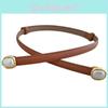 Women Leather Fashionable Belt With Pearl Metal Buckle For Office Weekend Gift
