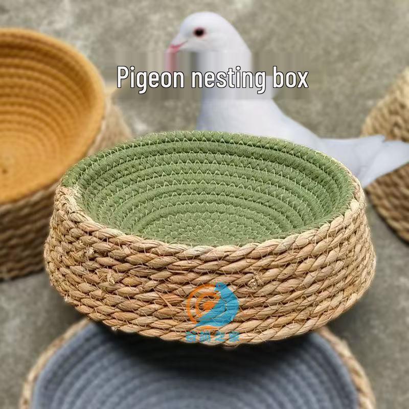 

Durable Straw Pigeon Nest for Homing and Breeding - Warm, Protective Coop for Hatching Grass Rope Nest [Anti-Tip] 1 piece, color random