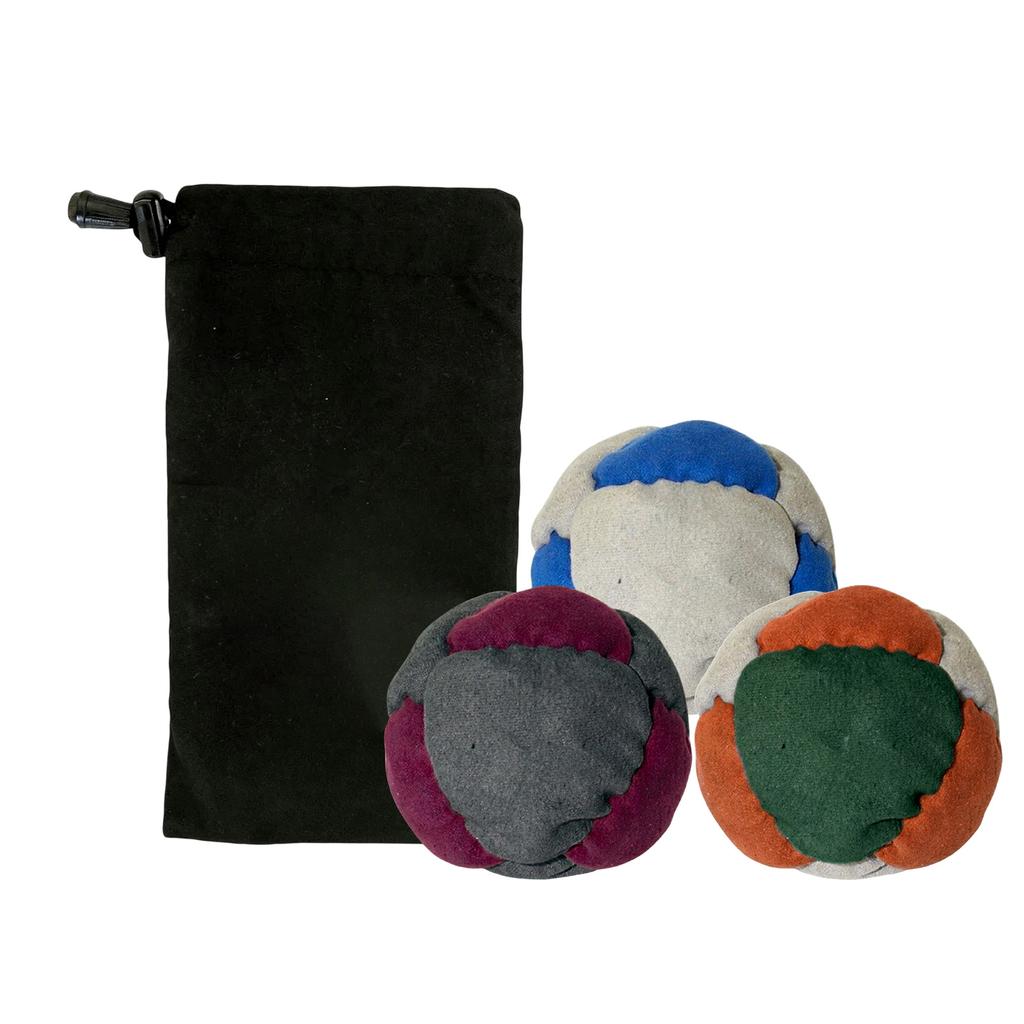 Traditional Fabric Footbag Set 6cm Retro Style Hacky Sack Balls with Drawstring Storage Bag Durable Soft Textile Material for Skill Practice