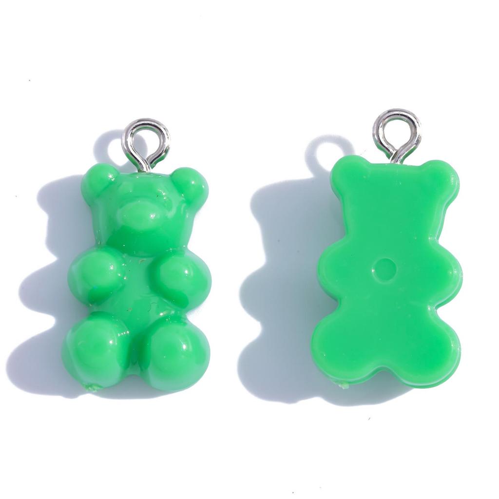 Colorful Transparent Bear Resin Pendant for DIY Jewelry and Keychains
