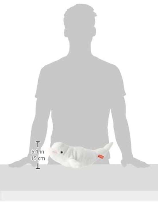 Wild Republic Beluga Whale Plush Realistic Sea Soft to the W24 x D37 x H15cm Toy, Mini, Creature, Touch, (Product Code 22447)