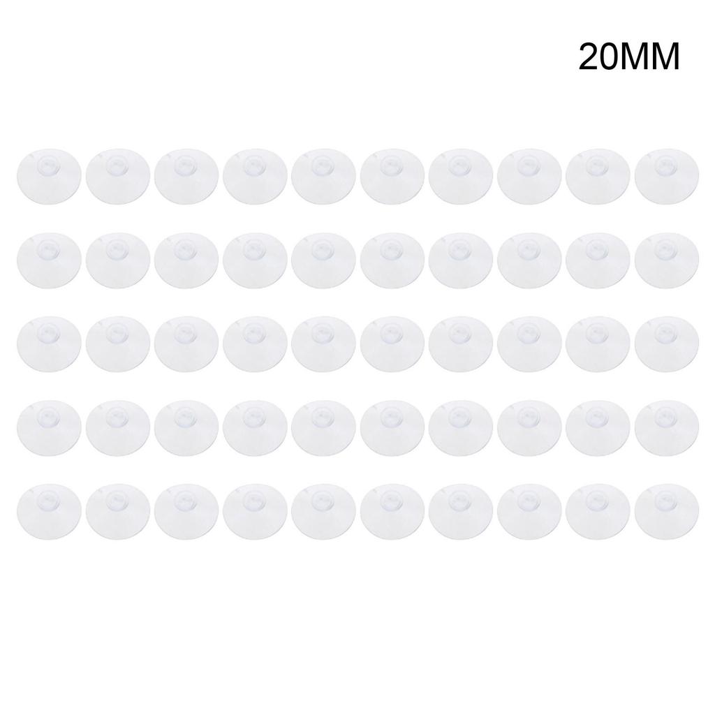 50 Stück Klare Saugnäpfe Ohne Haken Pilzköpfe Saugnapf-Pads PVC-Kunststoff-Sauger für Glas-Tischplatten Wiederverwendbar