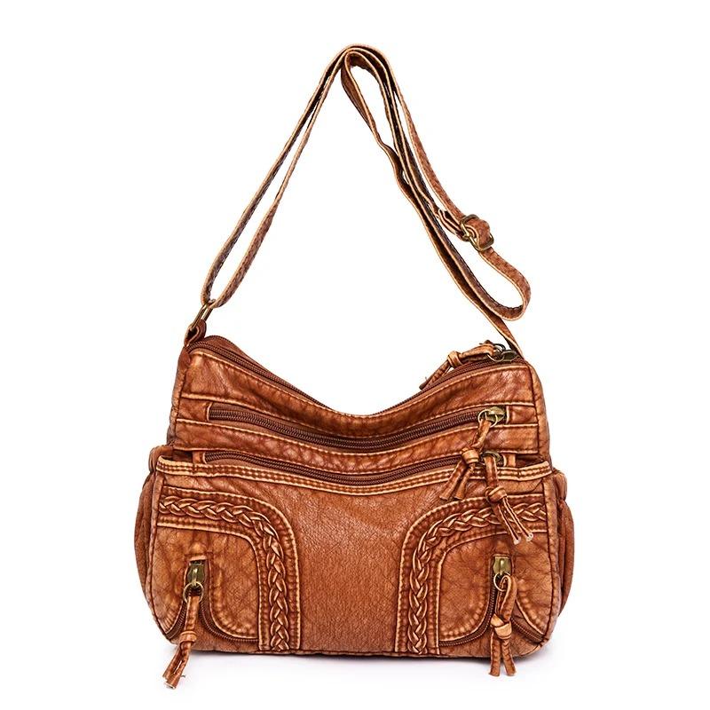 Vintage-Style Distressed Hobo Bag with Tassel Details Casual Crossbody Purse for Women Large Capacity Shoulder Bag Women's Stylish Handbag