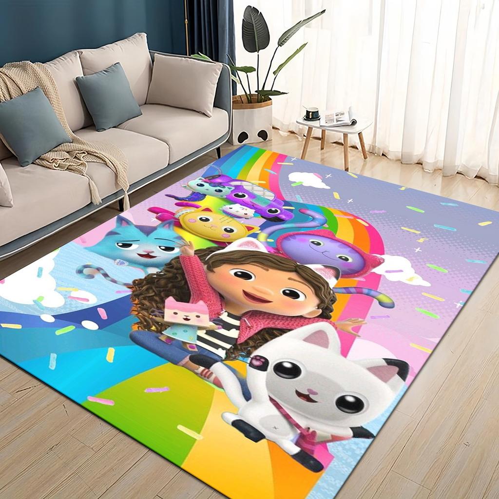 Style New Gabbys Dollhouse Cartoon Girl Gift Carpet Rug for Living Room Bedroom Home Sofa Decoration,kids Non Slip Floor Mat