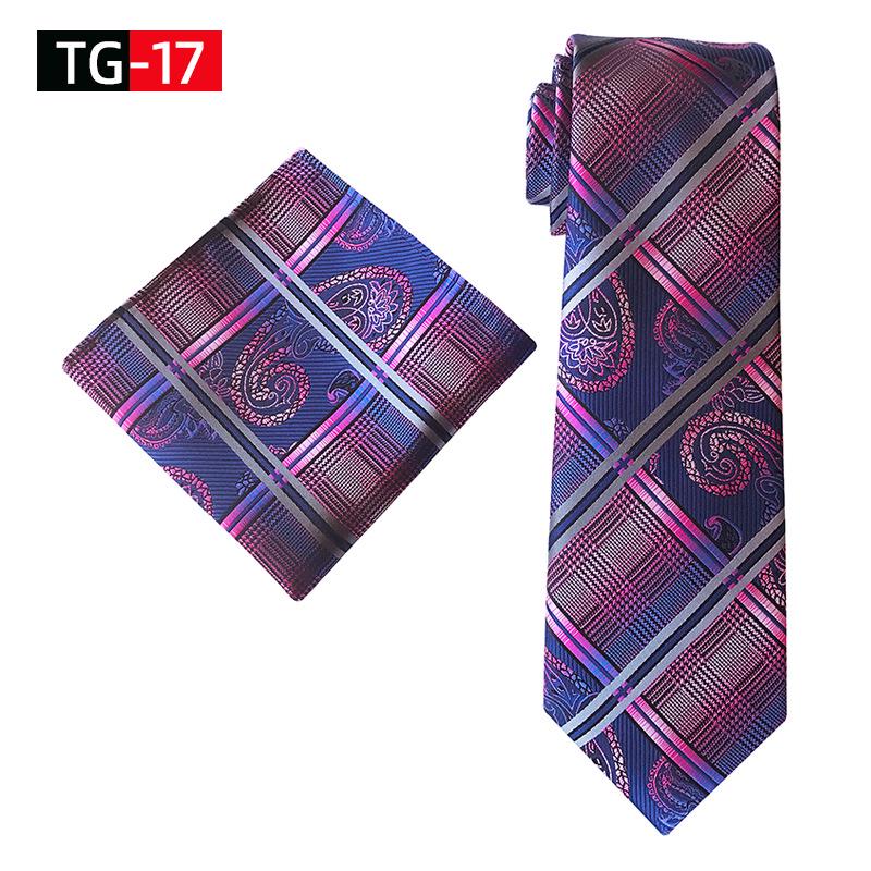 2025 New Elegant British Plaid Men's Tie and Pocket Square Set