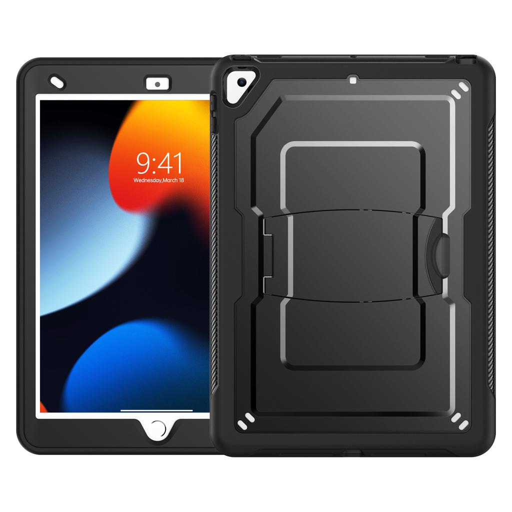 Kickstand PC + TPE Tablet Case with Shoulder Strap For iPad 10.2 (2021)/(2020)/(2019)/Air 10.5 inch (2019)/Pro 10.5-inch (2017)