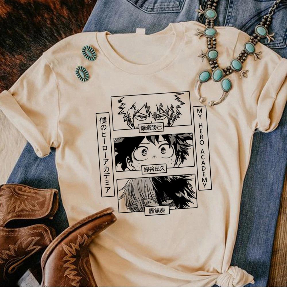 My Hero Academia Top Tees Women Punk Korean Clothes 2000s Pastel Graphic Y2k Tshirt 80s Punk Retro Streetwear Grunge Comfortable