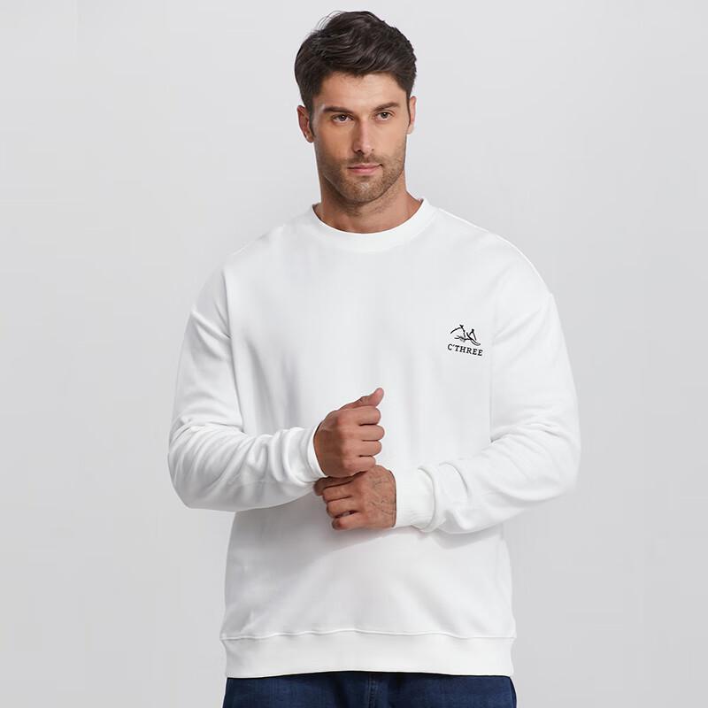 Dibinze Men's Plus Size Cotton Blend Crewneck Sweatshirt