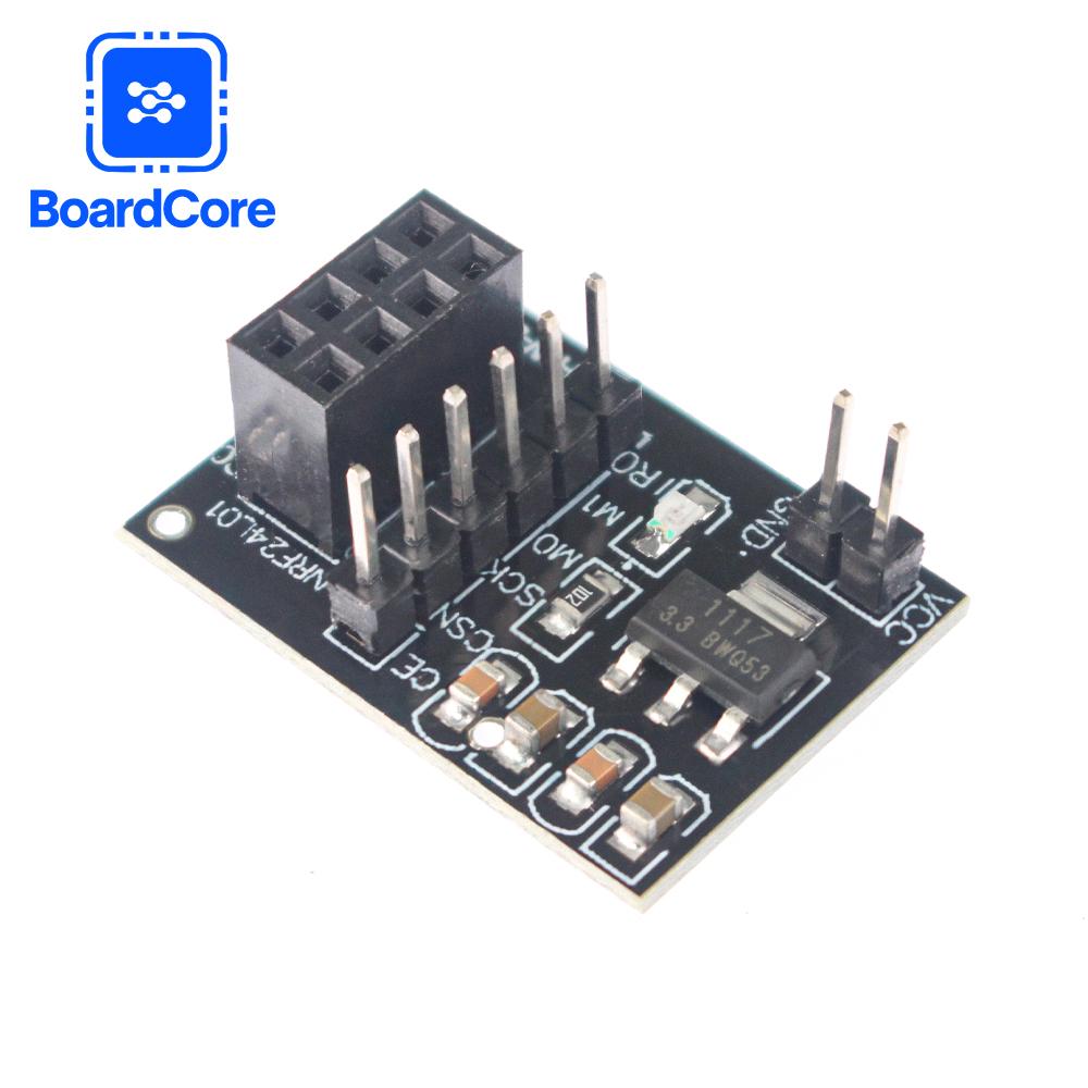 Wireless Module Adapter Board 3.3V Wireless Module for 8Pin NRF24L01 Wireless Transceive Module for Smart Car/Robot DIY Projects