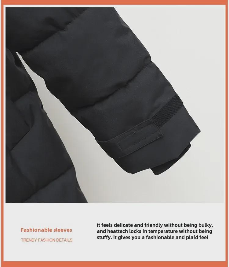 Damen Winter Baumwollmantel mit Kapuze im koreanischen Stil, lang, überknielang