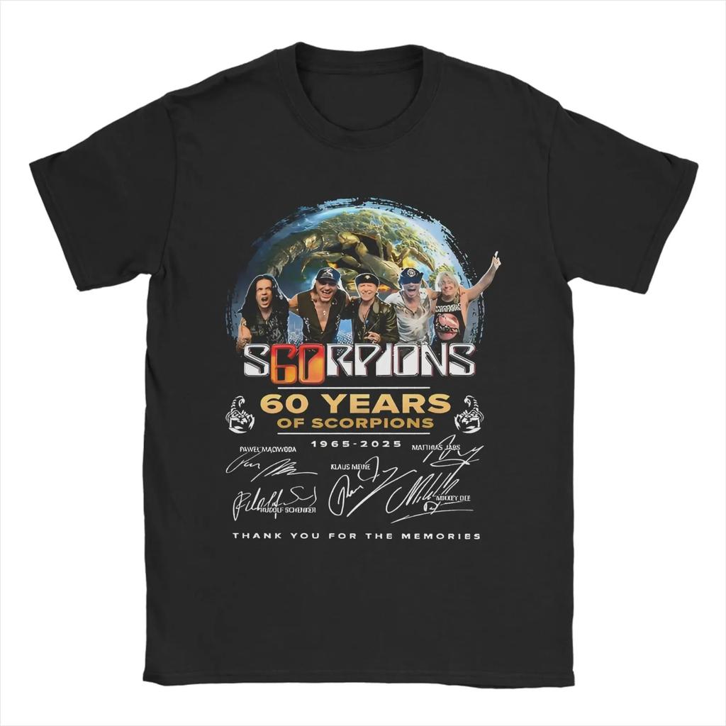 Scorpions Rock Anniversary Poster Graphic TShirt Street Harajuku Fashion 100 Cotton Unisex Loose Summer Casual Top Tshirts