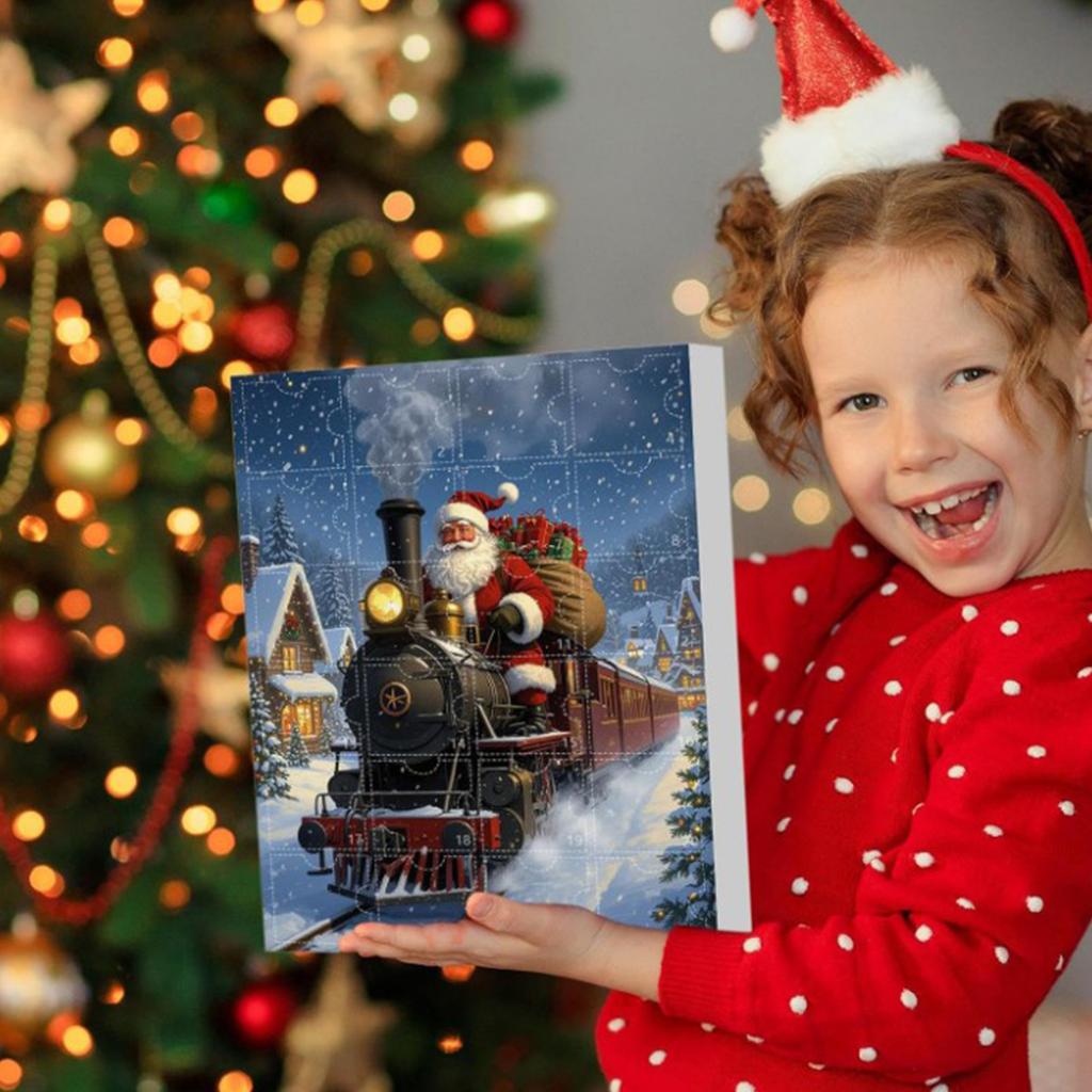 2D Flat Box With Airplane-shaped Case, 24 Pendants, Christmas Countdown Pendant Calendar