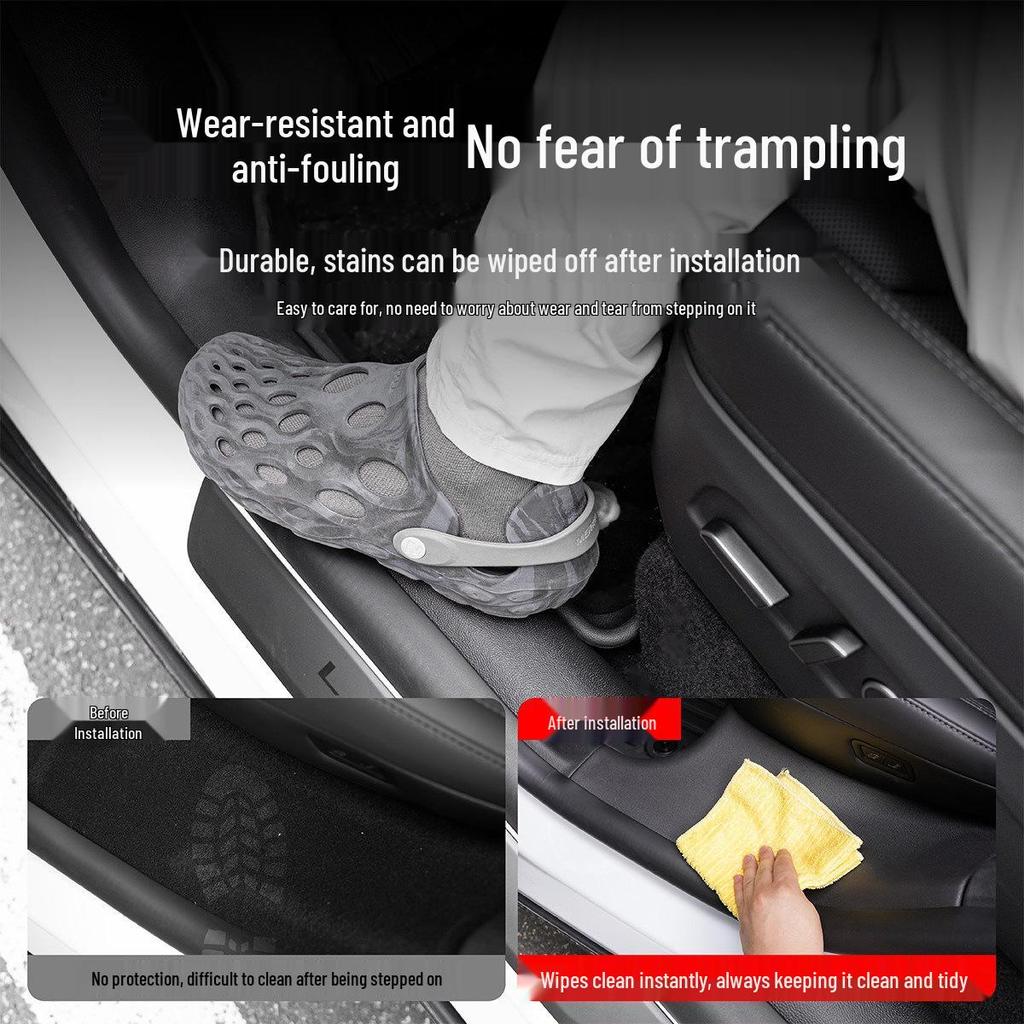 Tesla Model Y Door Sill Scuff Plates - Anti-Step TPE Welcome Pedals
