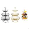 Standing Fruit storage Basket, Round Iron Household Plate Tray
