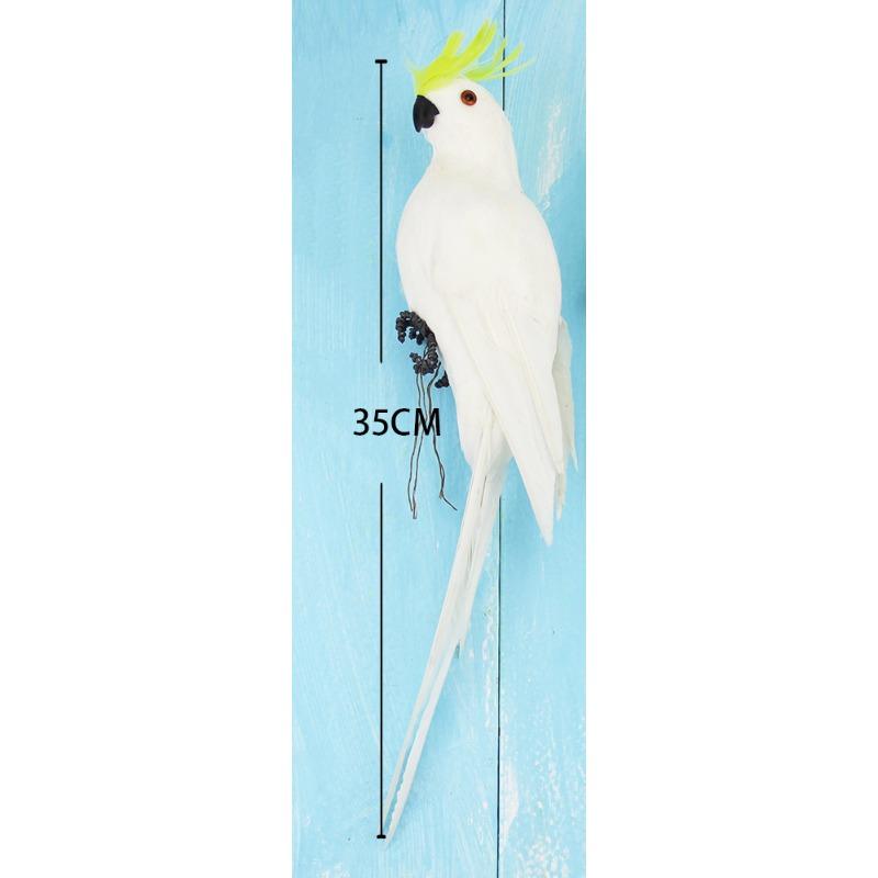 

1pcs Artificial Parrot Bird Statue Foam & Feather Home Decor for Windowsill & Garden Ornament Realistic Standing Design 35X8X7CM