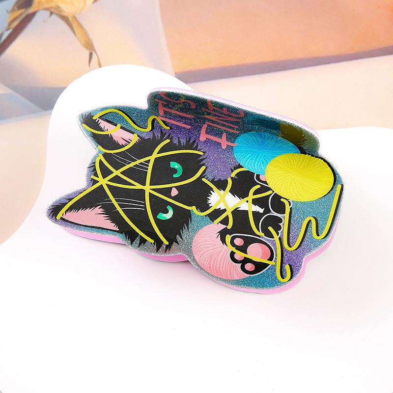 

1 шт. Сверкающий акриловый милый кот с обмоткой нитью, кошачья мята, персонализированный, креативный, милый, красочный котенок, заколка для волос