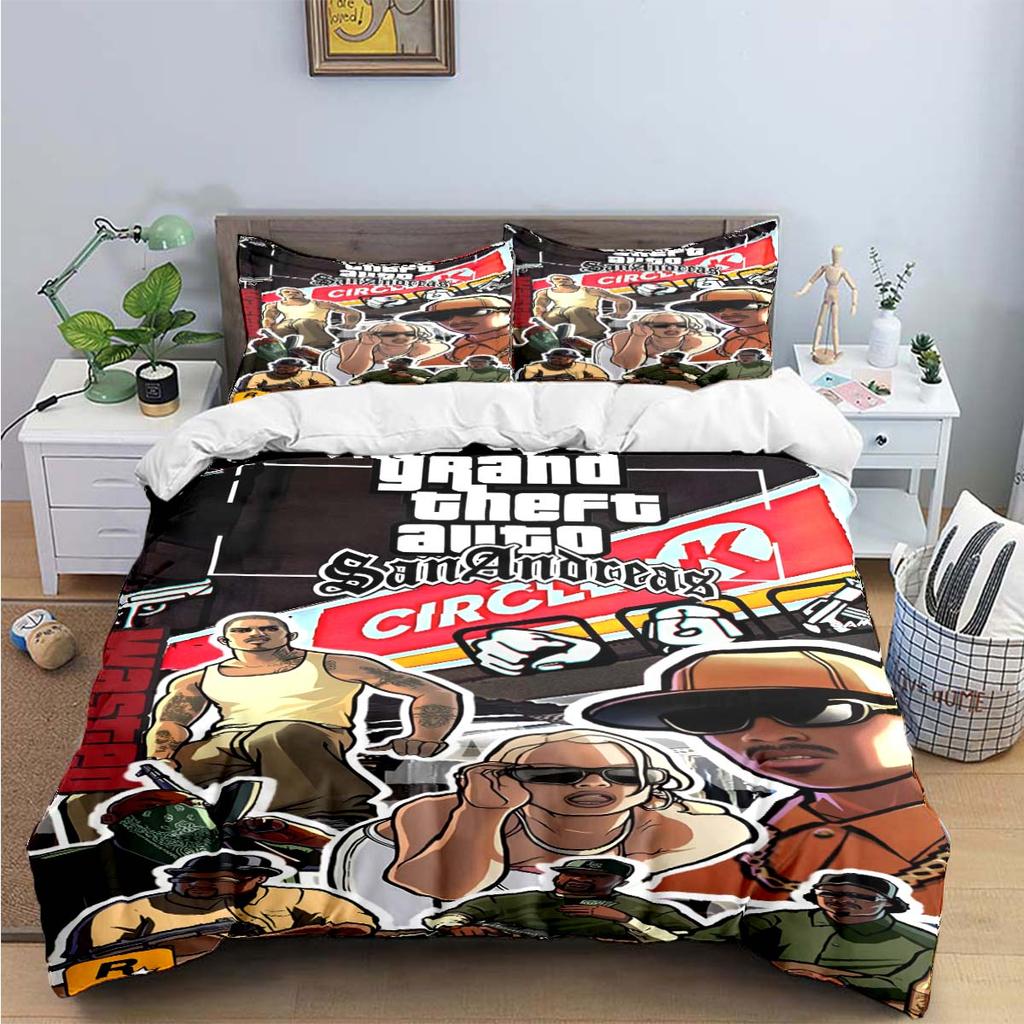 Fashion Classic Exciting Game G-GTA Print Bedding Sets Bed Supplies Set Duvet Cover Bed Comforter Set Bedding Set Luxury Gift