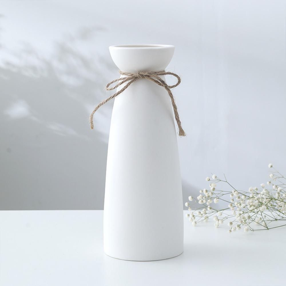 3 Pieces Ceramic Modern Style Dried Flowers Vase Set Narrow-mouthed Matte Texture Flower Arrangement Vase Different Sizes