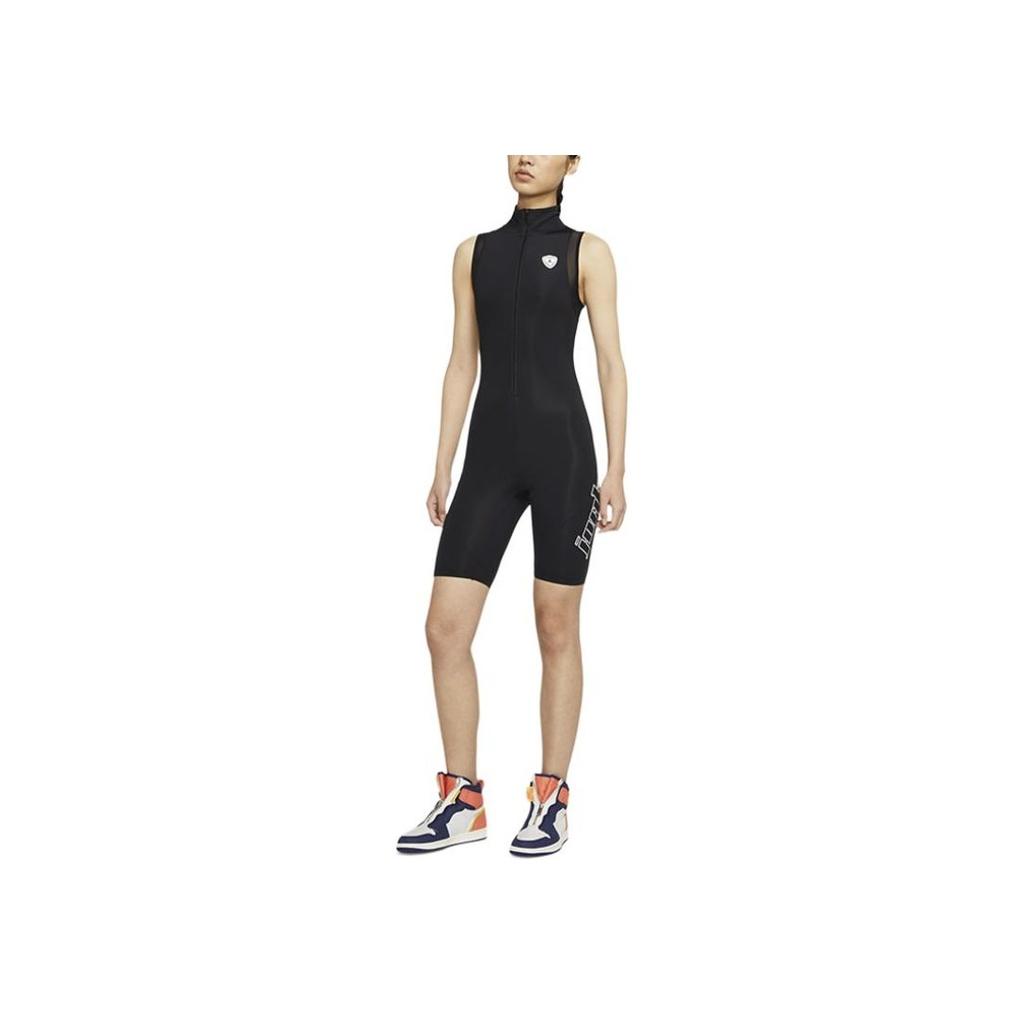 Jordan Logo Print Bodysuit Women Activewear Black CV7448-010