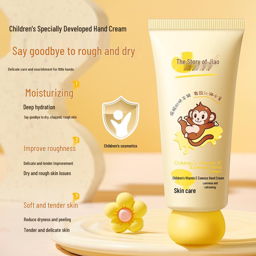Jiao Zhi Wu Yu Kinder Vitamin E Feuchtigkeitsspendende Handcreme, Leicht & Pflegend für Herbst/Winter, Tragbar für Schüler.