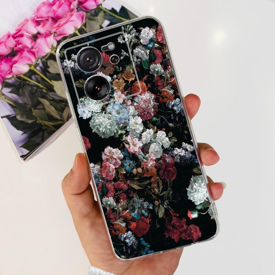 For Xiaomi 13T Pro Case Fashion Flowers Shockproof Soft Silicon Protector Clear Coque For Xiaomi 13T Phone Cases Mi 13TPro Funda