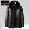 Men's Plus Velvet Thickened Leather-Fur Jacket - Dad Style, Loose Fit, Winter Coat