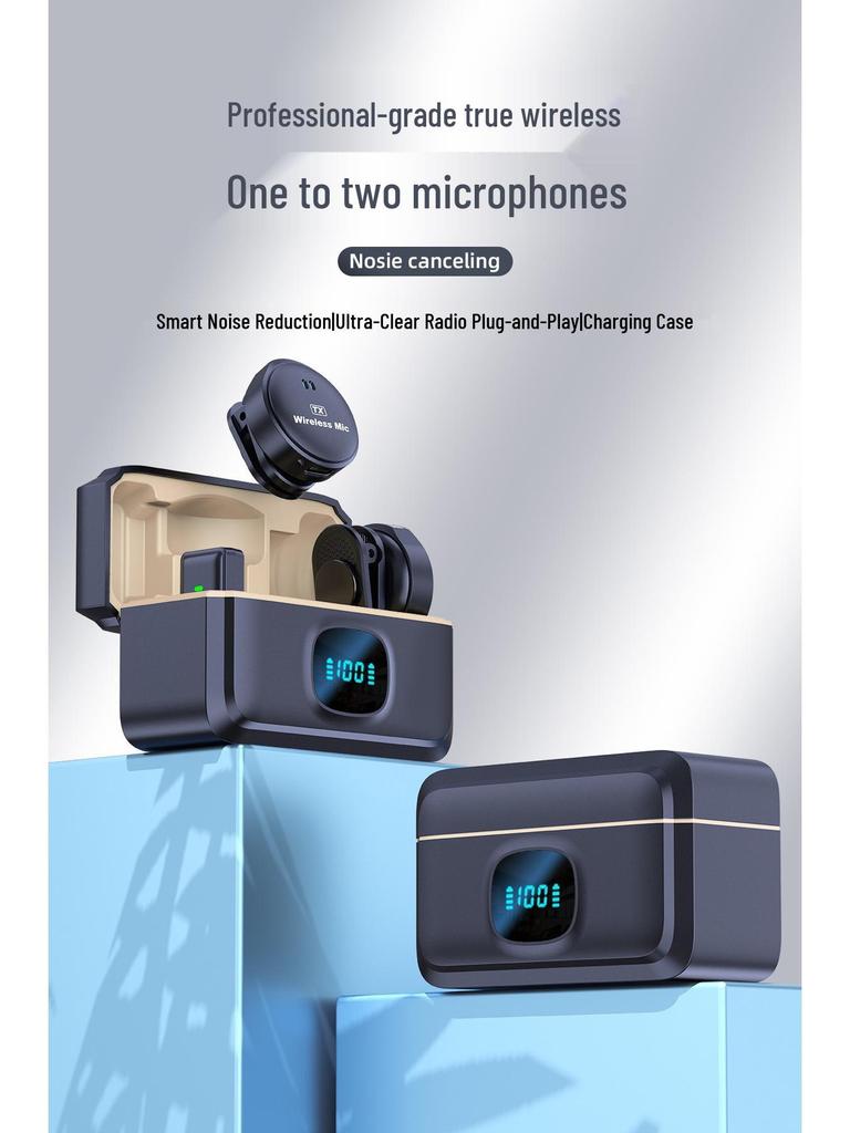 Q8 Lavalier 3-in-1 Wireless Microphone: Noise Reduction, Live Broadcast, Self-Media Recording, Camera Compatible.