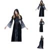 Encantador Vestido Longo de Vampiro de Halloween Para Bruxas Perfeito Para Eventos de Role-playing